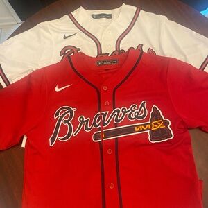 Nike Kids Braves Red and White Jerseys